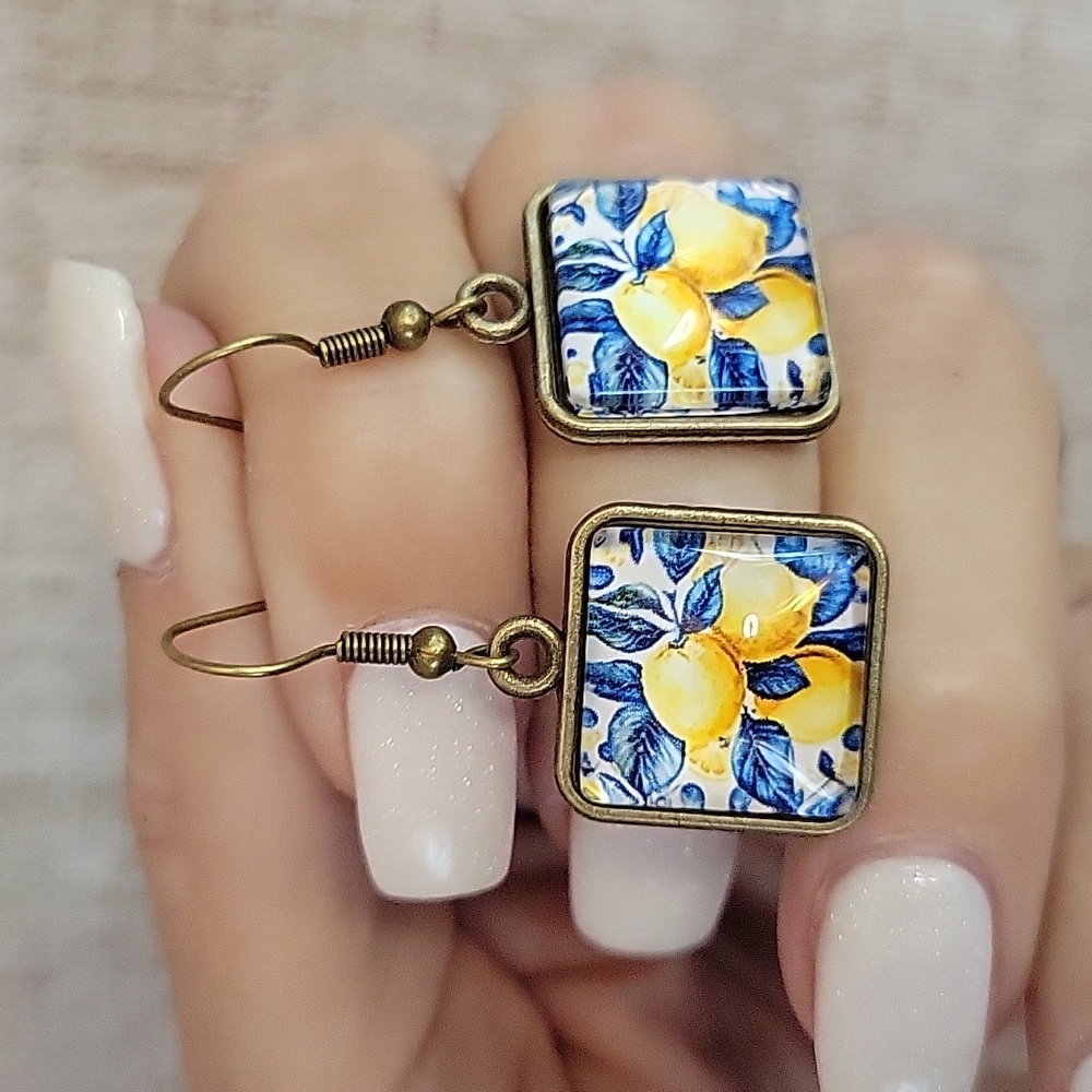 FRENCH COUNTRY LEMON BOTANICAL  EARRINGS